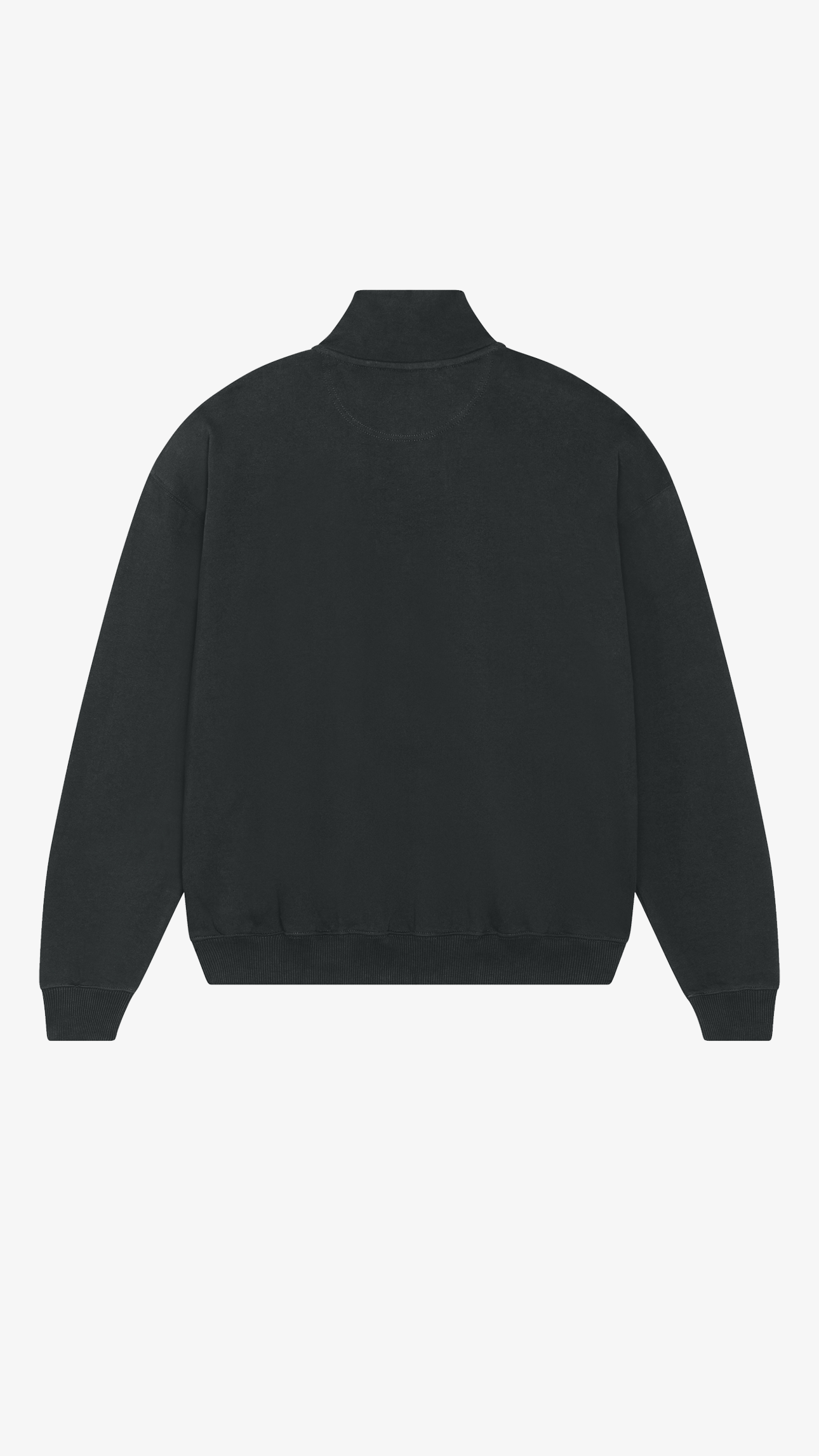 Organic Oversized Quarter Zip Sweatshirt | Black