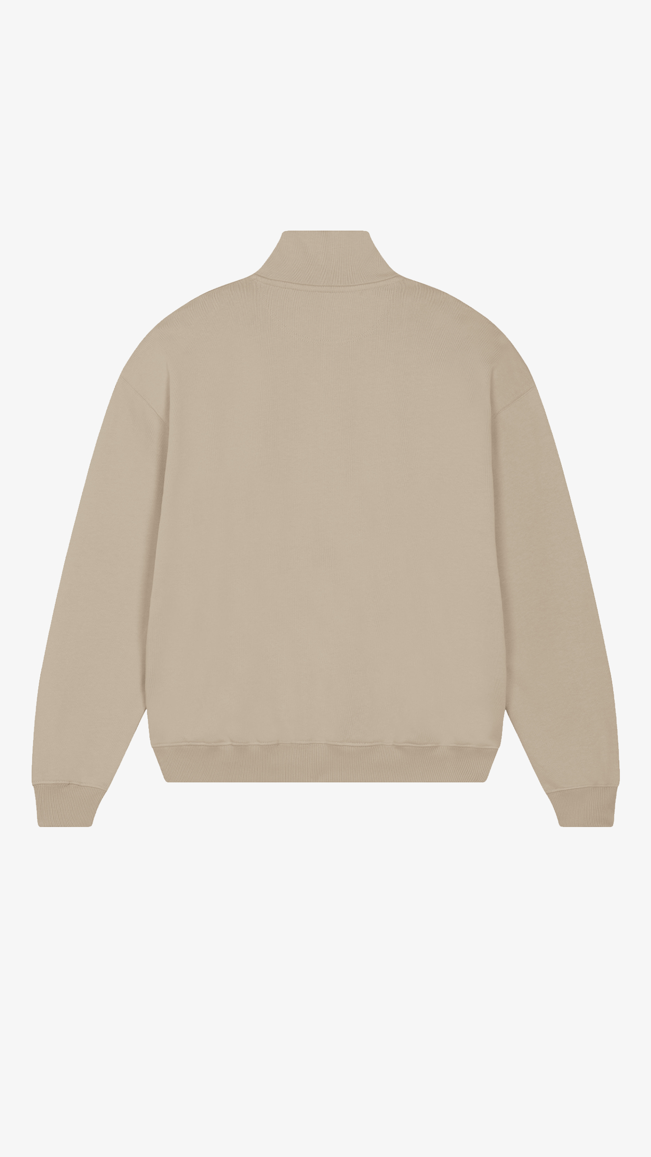 Organic Oversized Quarter Zip Sweatshirt | Beige