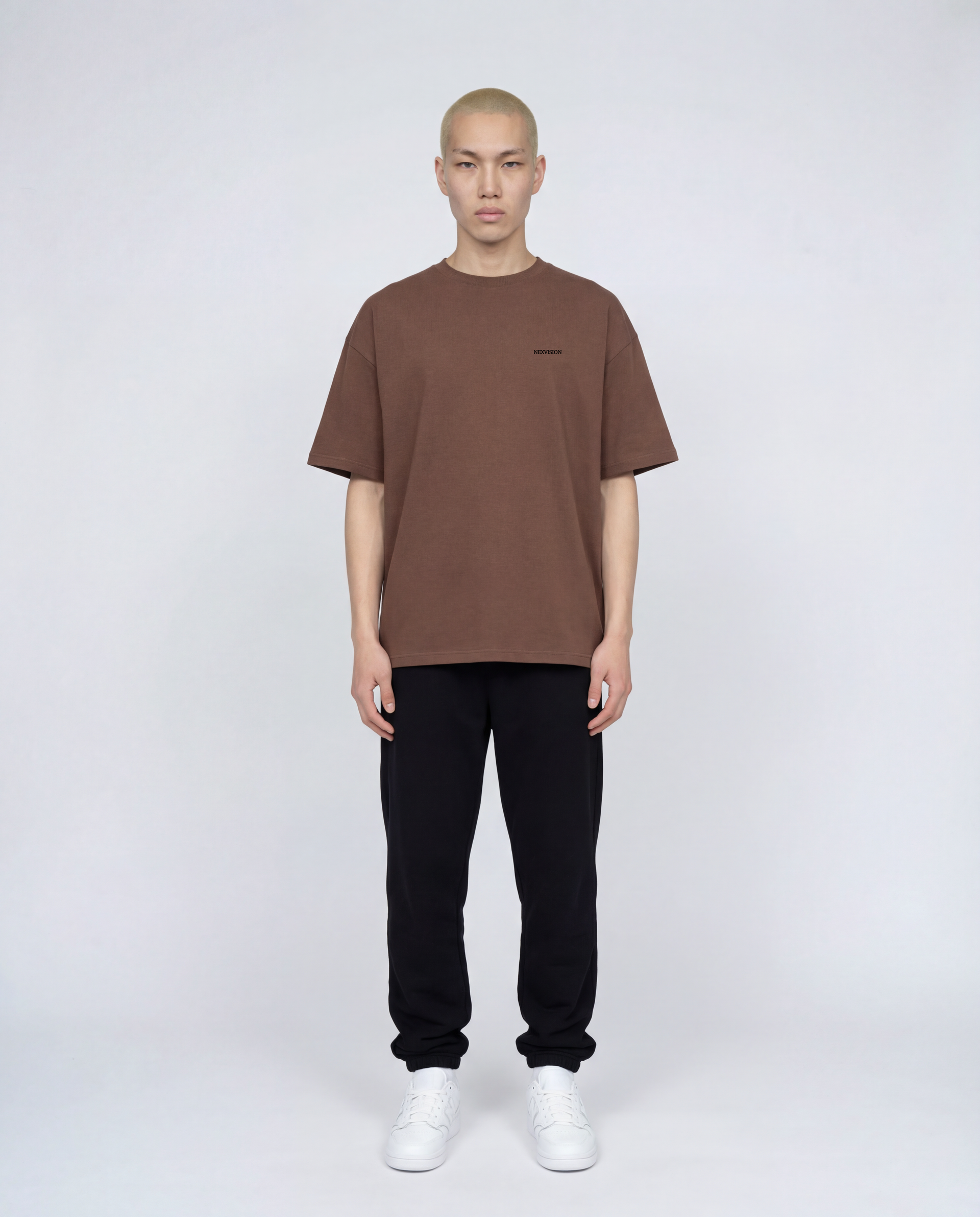 Vintage Brown Embroidered Oversized Boxy T-Shirt