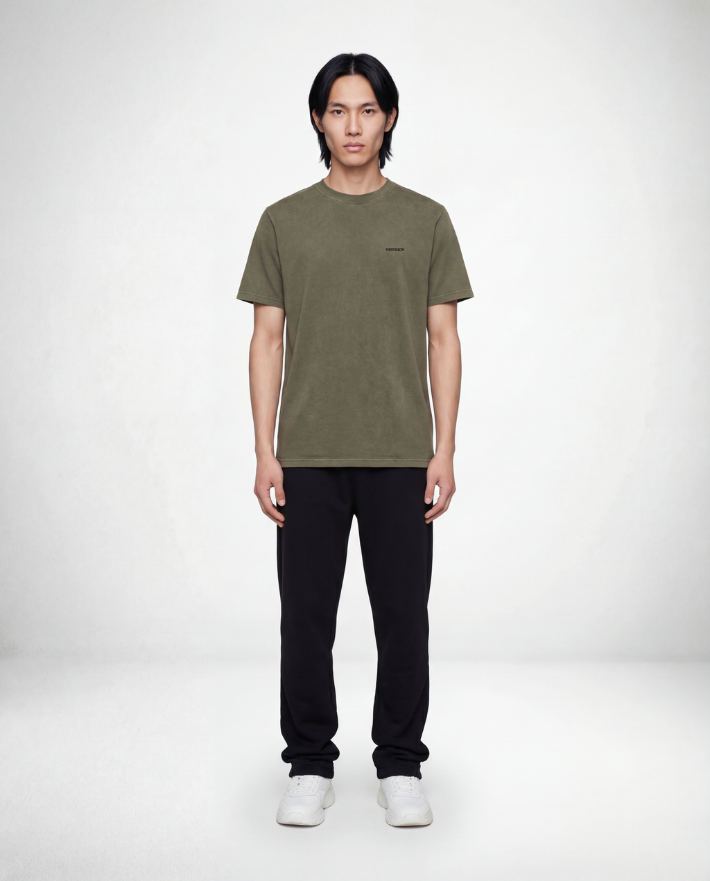 Vintage Olive Embroidered Regular T-Shirt