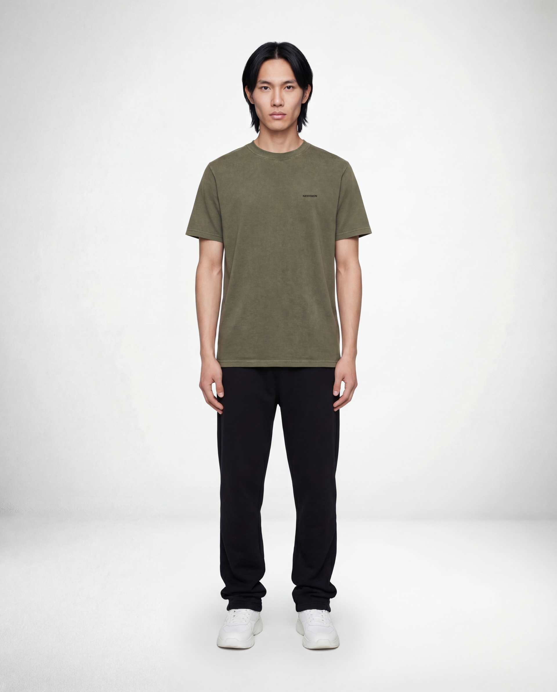 Vintage Olive Embroidered Regular T-Shirt