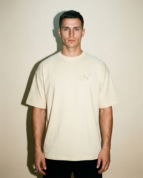 EMBROIDERED T-SHIRT CREAM
