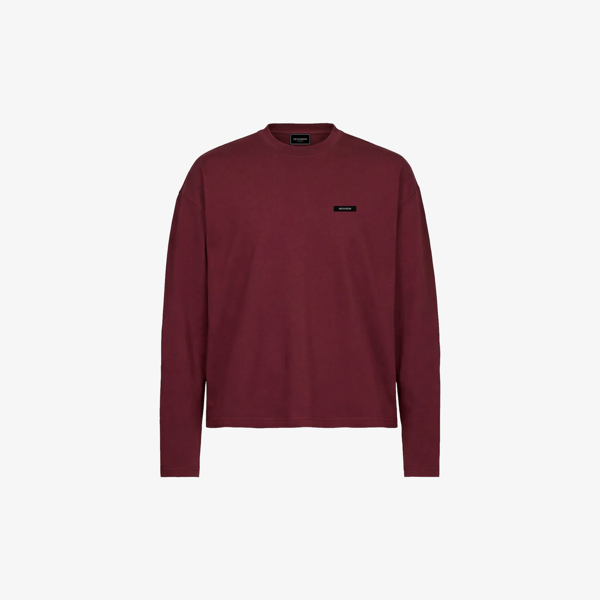 BURGUNDY ORGANIC LONG SLEEVE TEE