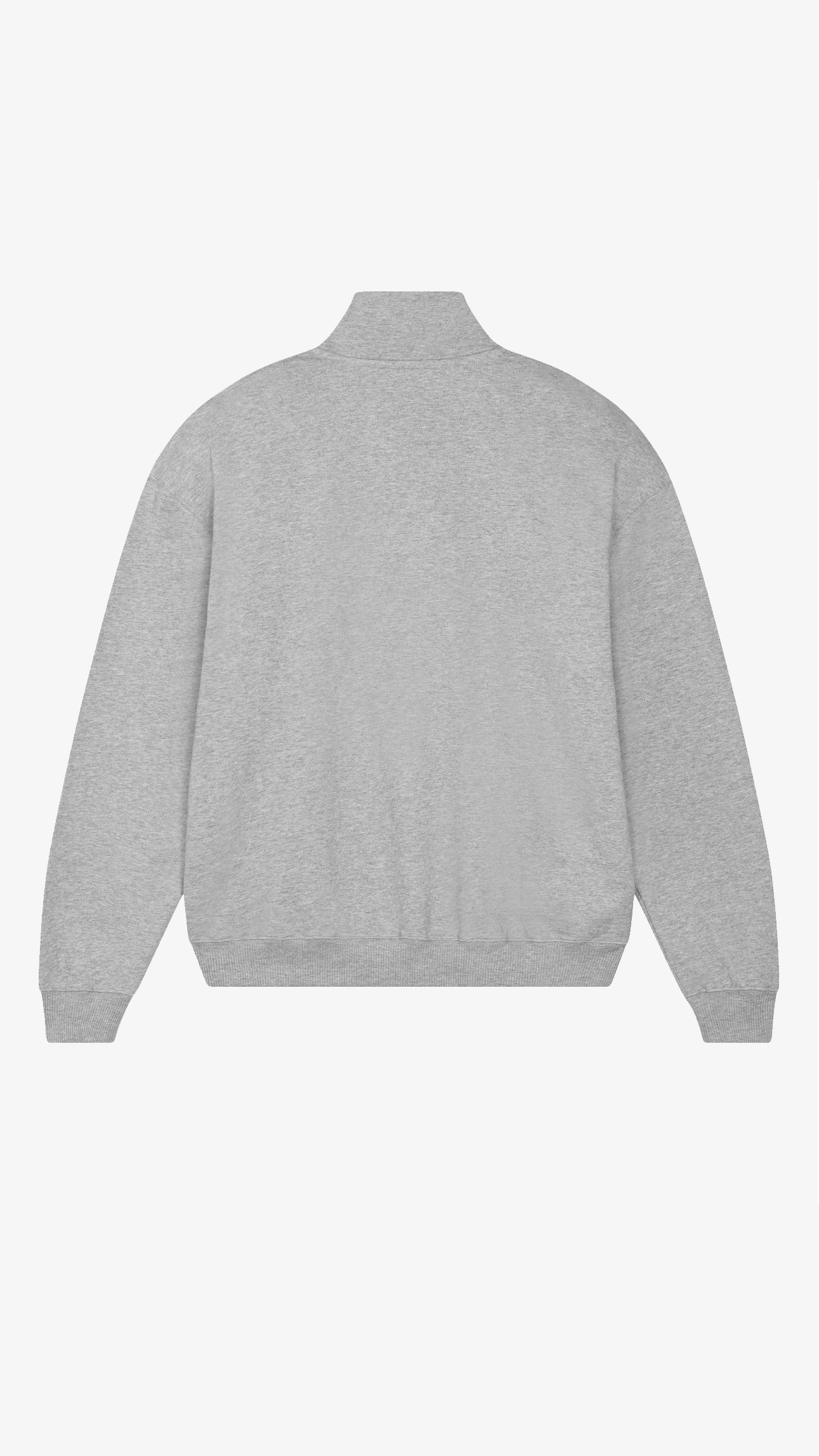 Organic Oversized Quarter Zip Sweatshirt | Grey Marl