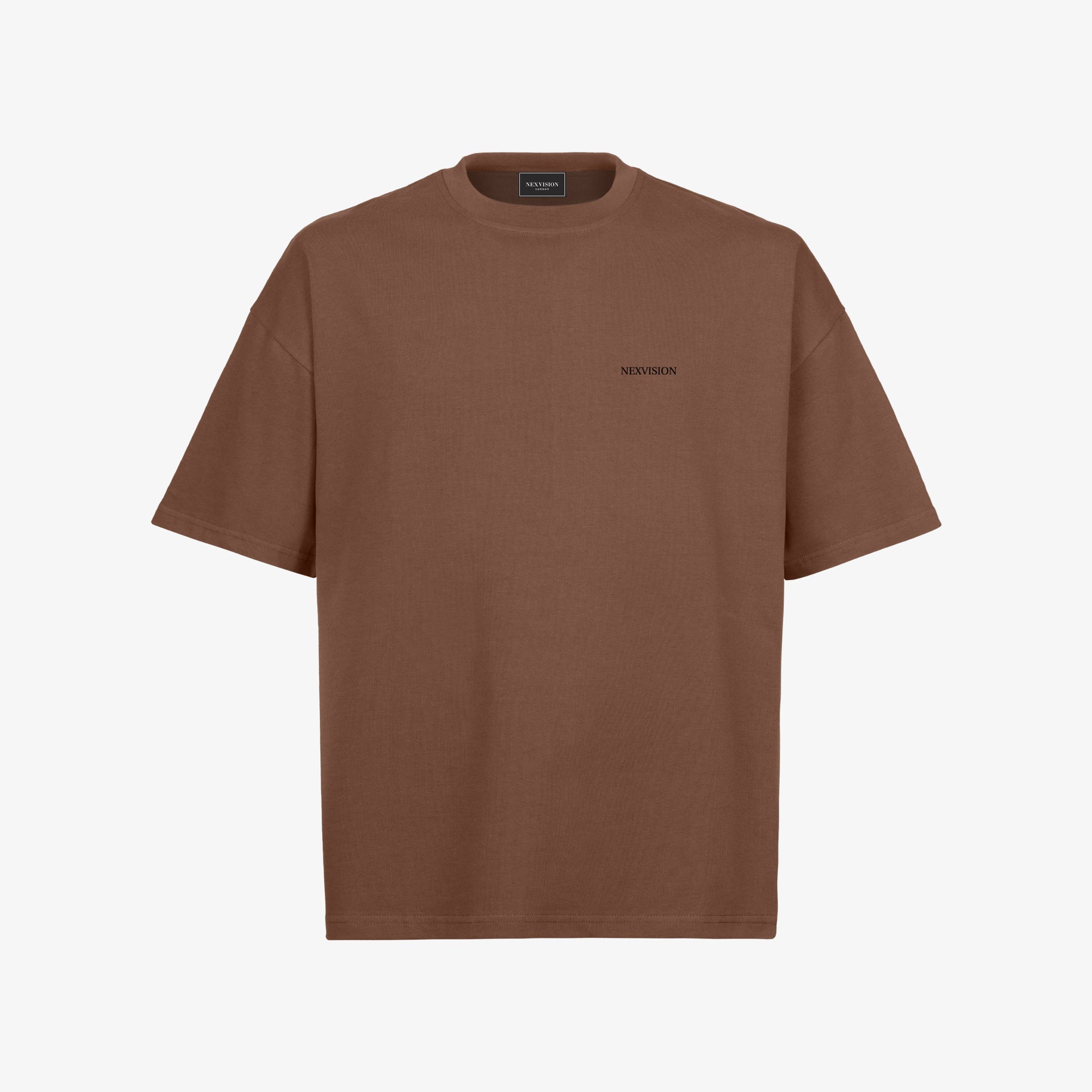 Vintage Brown Embroidered Oversized Boxy T-Shirt