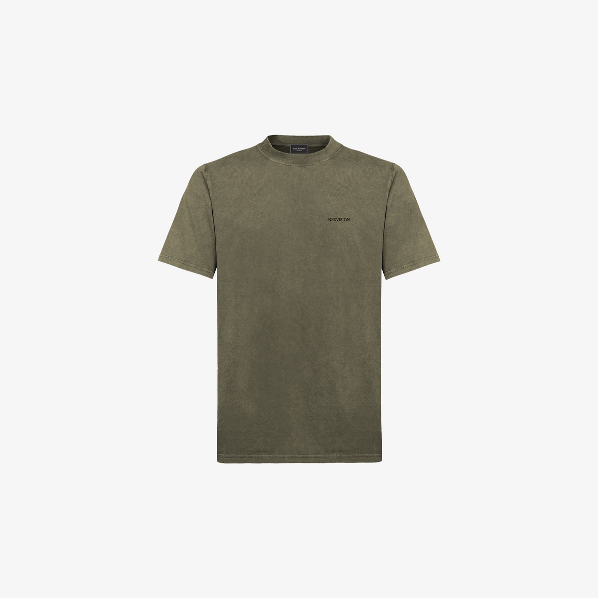VINTAGE OLIVE ORGANIC EMBROIDERED TEE