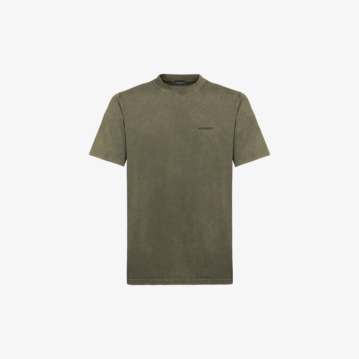 VINTAGE OLIVE ORGANIC EMBROIDERED TEE