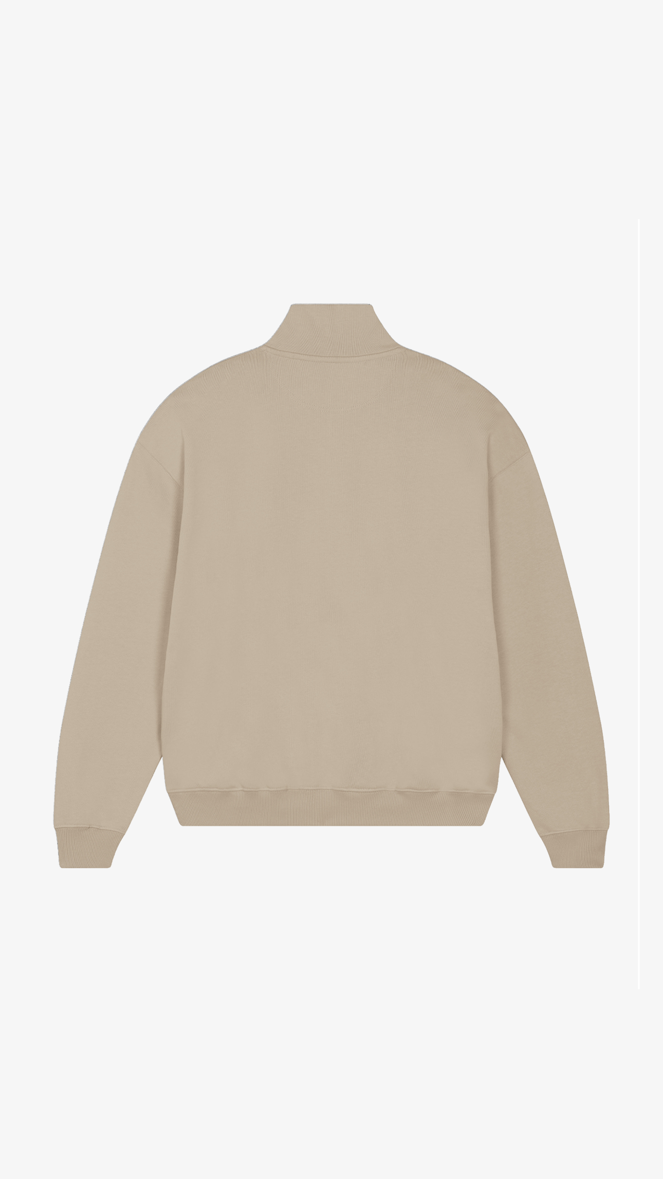 Oversized Boxy Quarter Zip Sweatshirt Beige
