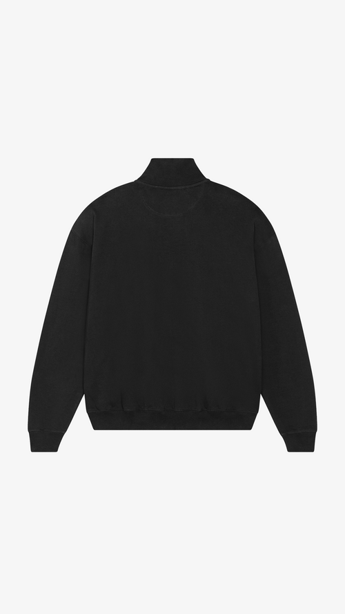 Black Oversized Boxy Quarter Zip Sweatshirt