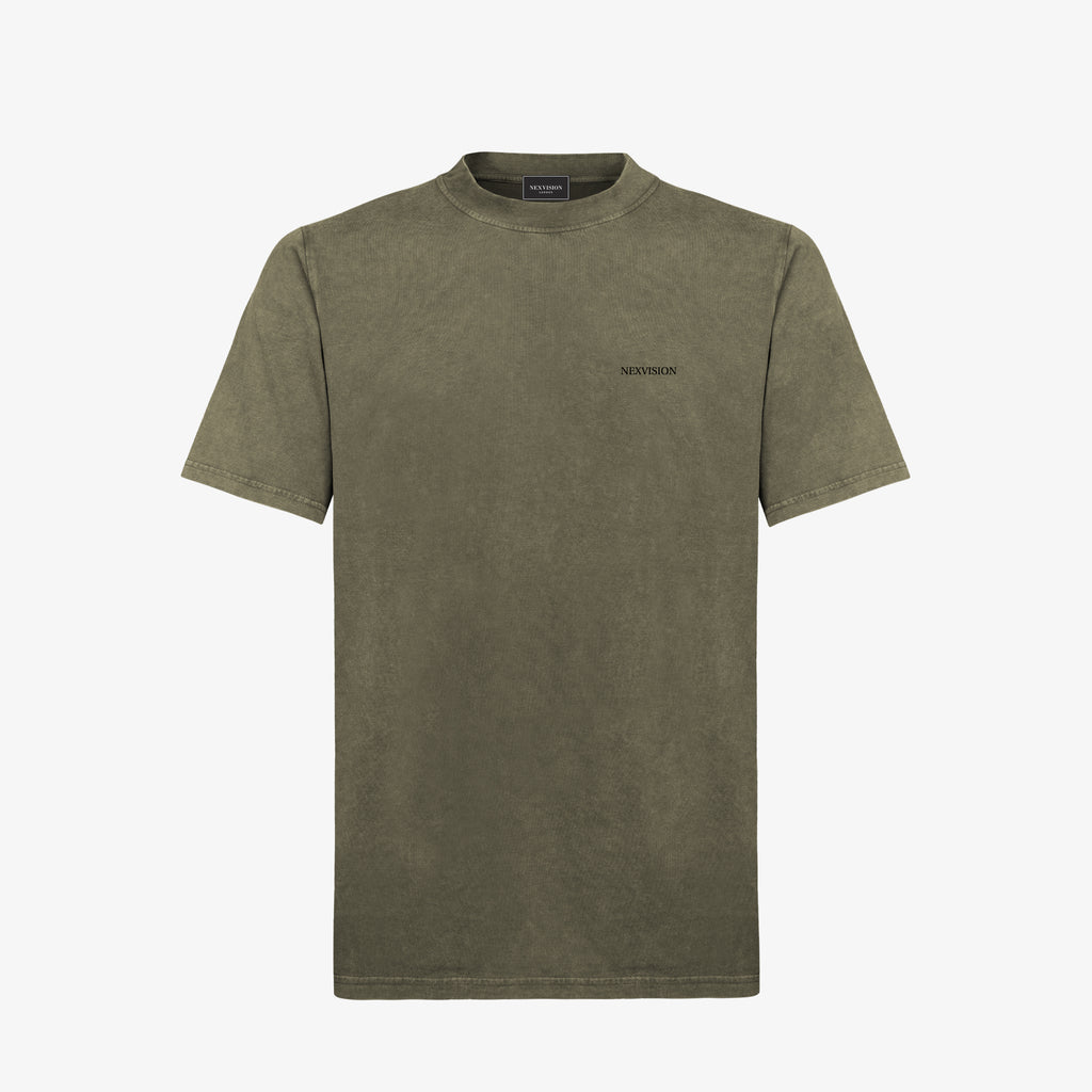 Vintage Olive Embroidered Regular T-Shirt